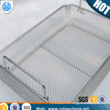 Stainless steel wire mesh medical sterilizer storage basket